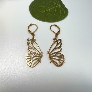 Gold butterfly earrings